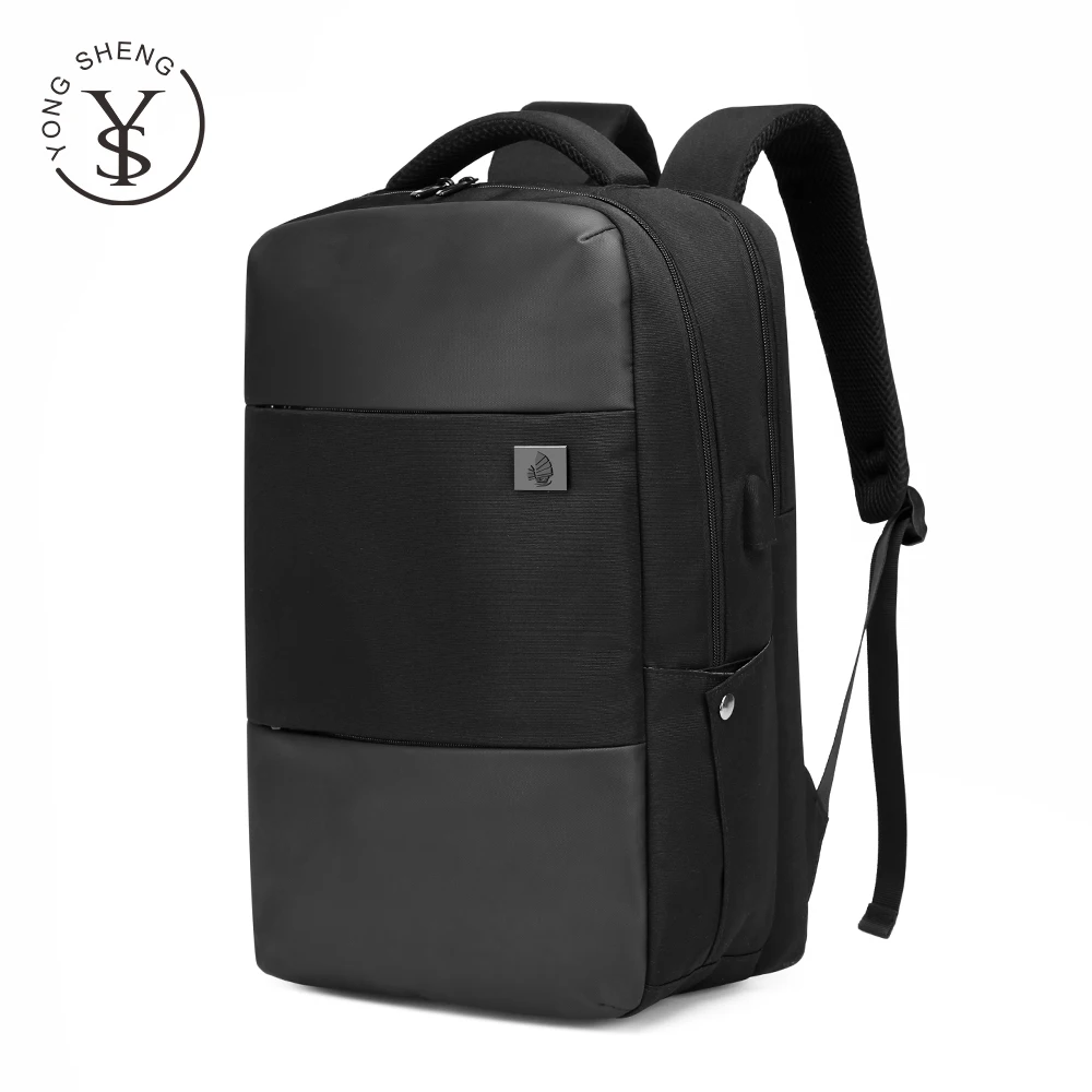 

High Quality Waterproof Custom logo backpack with Usb men school bags new professional computer backpack Mochila, Black gray
