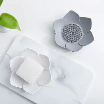 

Silicone Draining Soap Dish Box Plate Lotus Shape Box Holder, Customized color