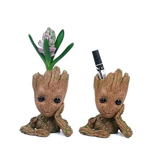 

Factory Price Unique Design Hot Selling Cute Polyresin Resin Treeman Cute Baby Groot Flower Pot, Grey