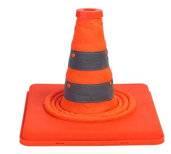 

High spring collapsible reflective pvc road safety traffic cone