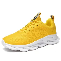 

Hot sales new model 5D yellow mesh athletic running shoes for men