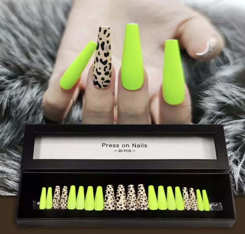 

LATEST gradient laser star blue butterfly Hand-made Ballerina High Quality Movie Star Nail Design Long Press On False nails