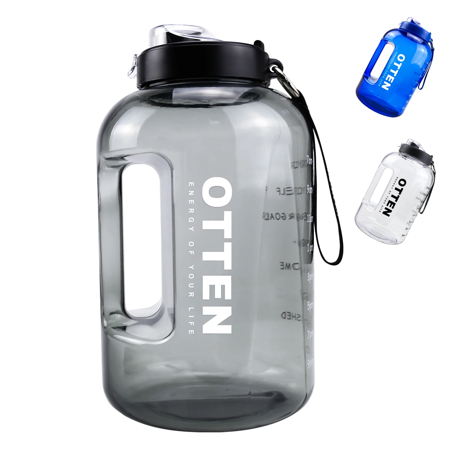 

1 Gallon/128oz Water Bottle with Straw and Time Marker, Motivational BPA Free Leakproof Sports Water Jug for Fitness, Gym, Customized color