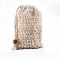 

2019 Hot Sale Amazon eco friendly natural Sisal Soap Bag with drawstring for shower bath OEM