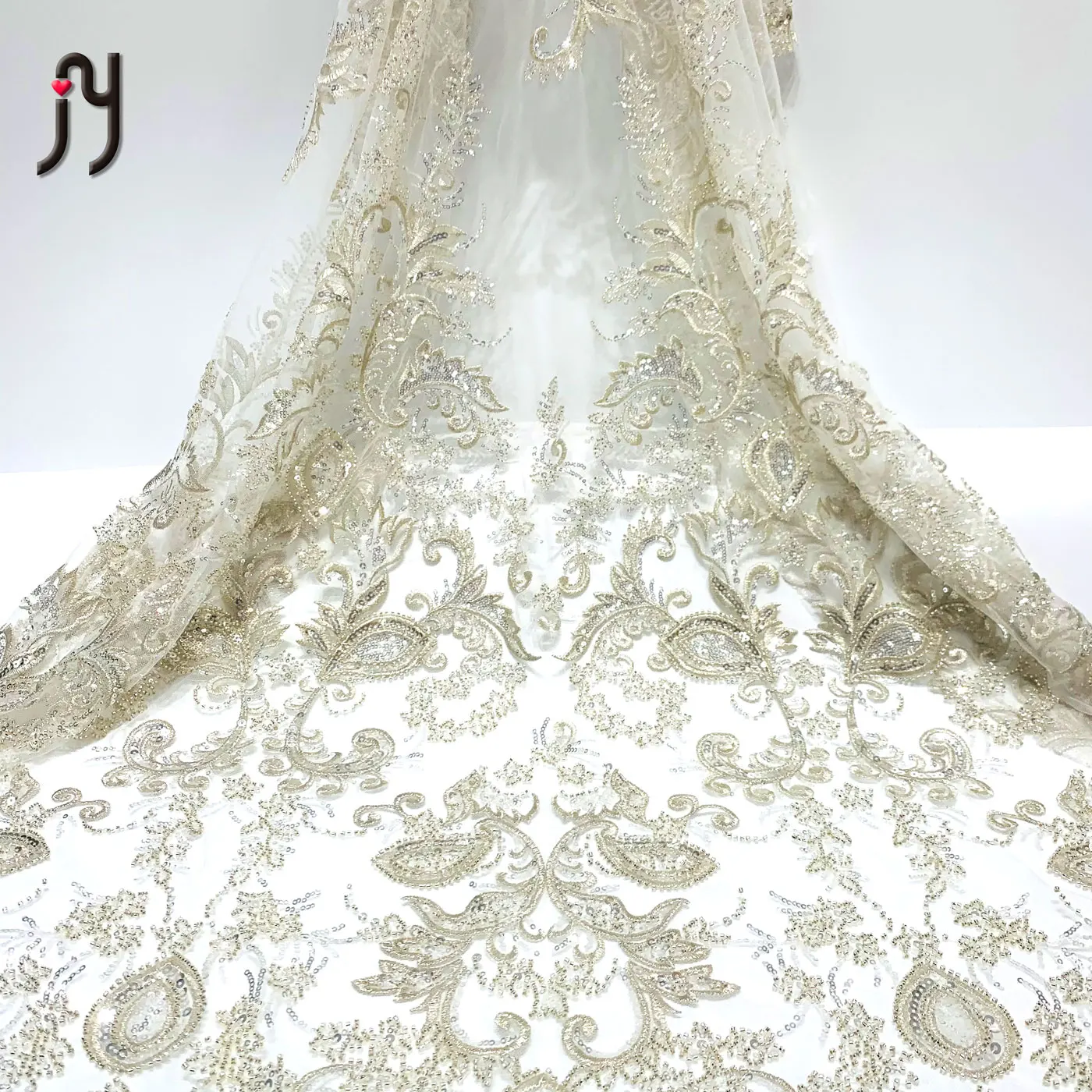 

luxury lace fabric beaded fabric sequined fabric, Accept customized color