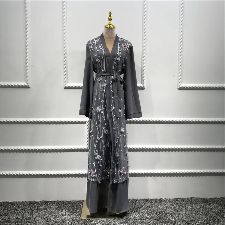 2020 New Designs Embroidery Nida Open Abaya For Muslim Women  Buy