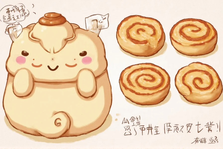 Comparison showing properly executed kawaii cinnamon roll features versus common mistakes in shaping and decoration