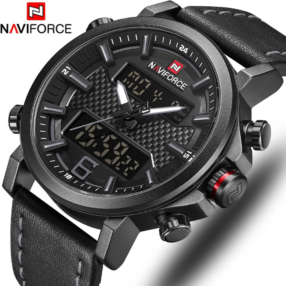 

NAVIFORCE Top Luxury Brand Dress Quartz Mens Watches LED Date Analog Digital Watch Men Fashion Sport Clock Relogio Masculino