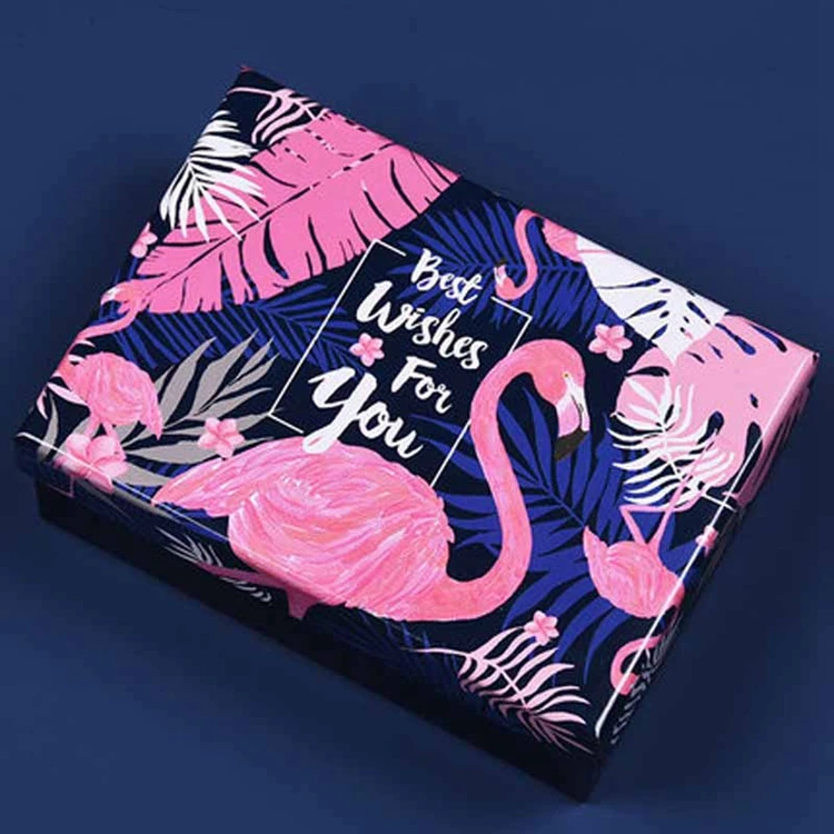 B1019 Cheap Full Color Logo Printed Embossed D ner Box with Bow Tie