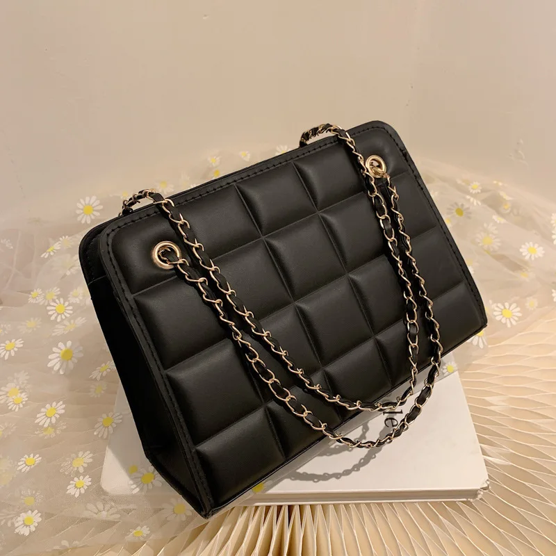 

Wholesale New Leather Crossbody Bags Women Lattice Shoulder Bag Chain Purses Small Square Bag