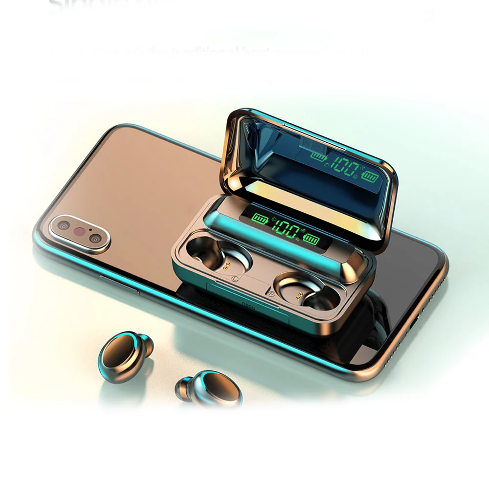 

Top Quality HiFi Auriculares BT 5.0 True Stereo Waterproof Ipx7 Wireless BT Auriculares Earphone Earbuds Tws F9-5 F9, Black, white, green, pink, green, green