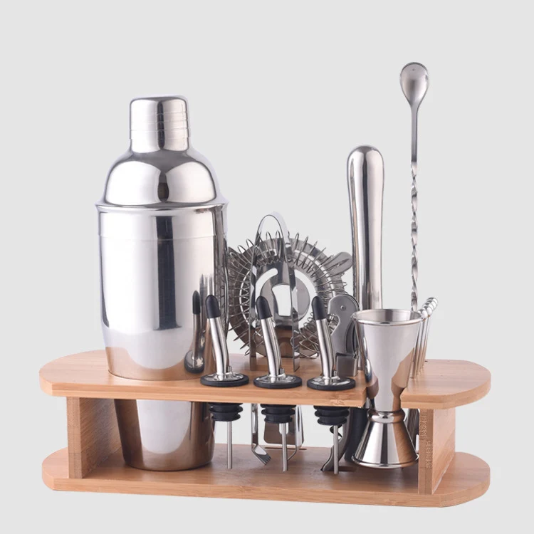 

16pcs stainless steel ice bucket cocktail set, cocktail bar wine bottle shaker, wholesale metal red wine shaker