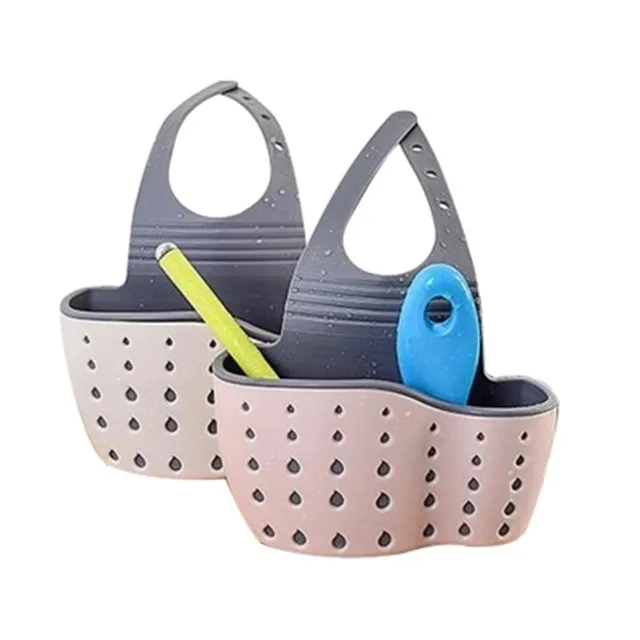 

wholesale Kitchen storage basket sink plastic hanging drain rack bag, Pink, blue, beige