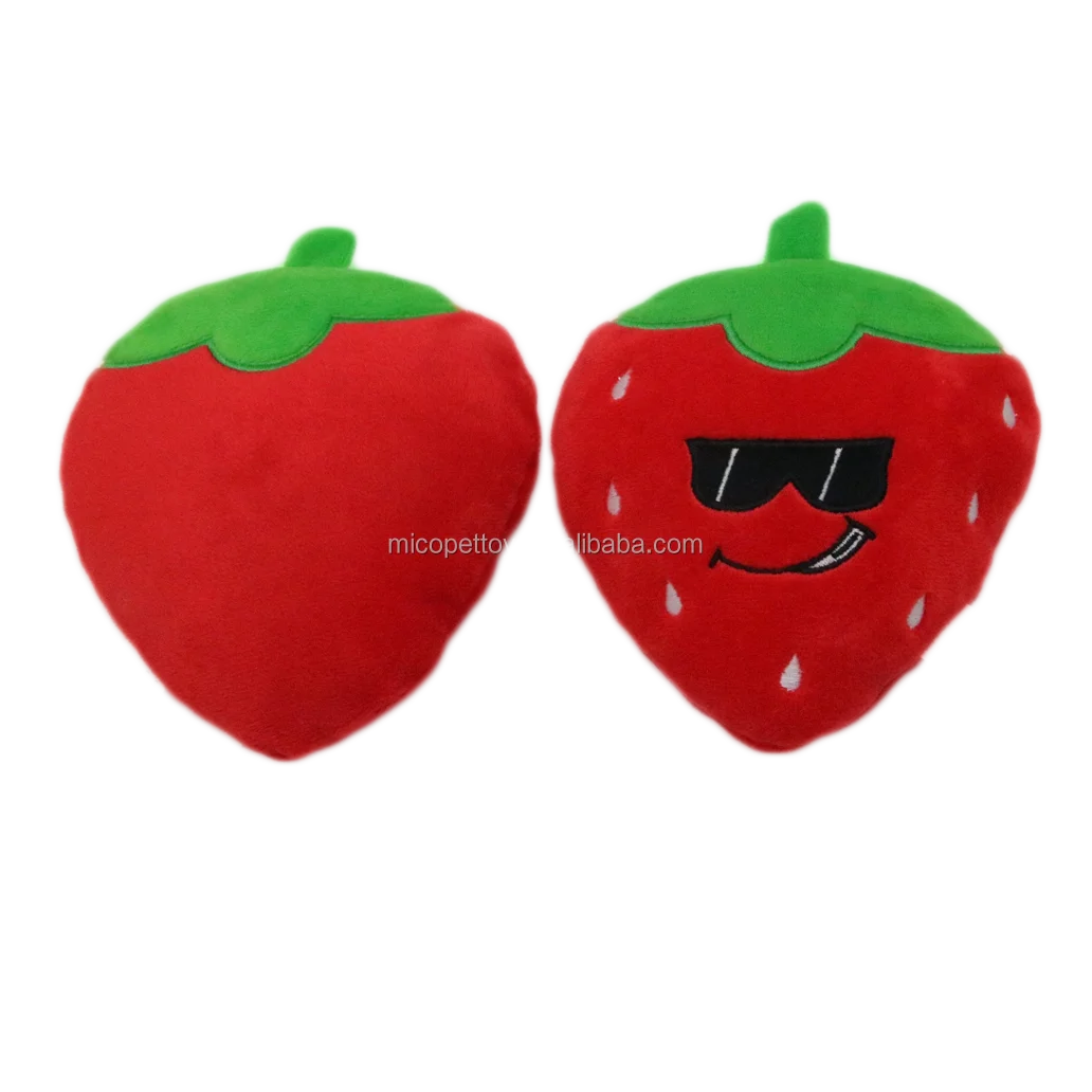 

Interactive Plush Chew Strawberry Shape Pet Toys For Dog Can Be Customized