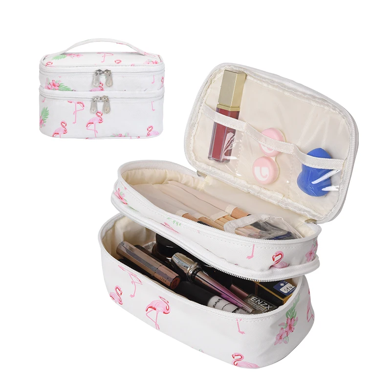 

New Product Multifunctional Double Layer Leather Cosmetic Bag For Women