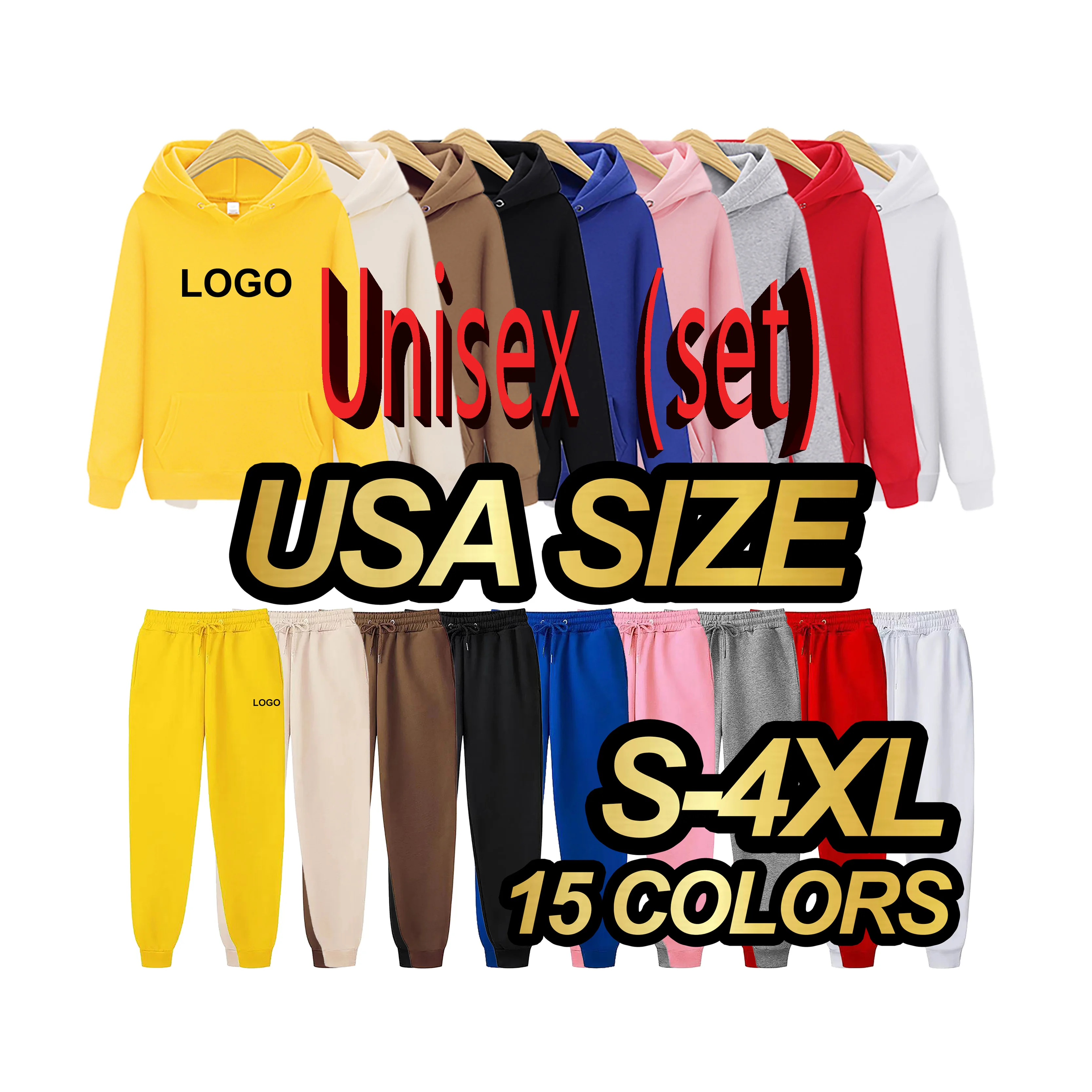 

Apparel Manufacturers Custom logo Joggers And Hoodie Free Sweatpants Mens Set Hooded cotton unisex men Sweatsuit sets