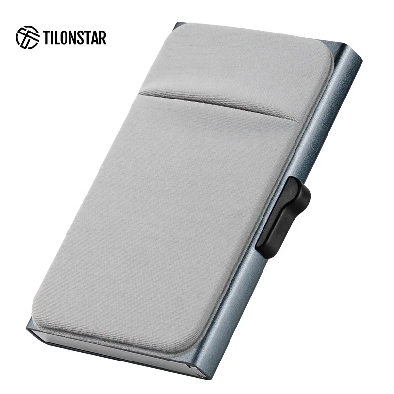 

TILONSTAR Pull Out Slim Card Holder Wallets Purses Pop Up Brand Men Wallet