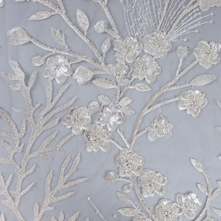 

D154 Wholesale colorful sequin embroidery party dresses lace fabric