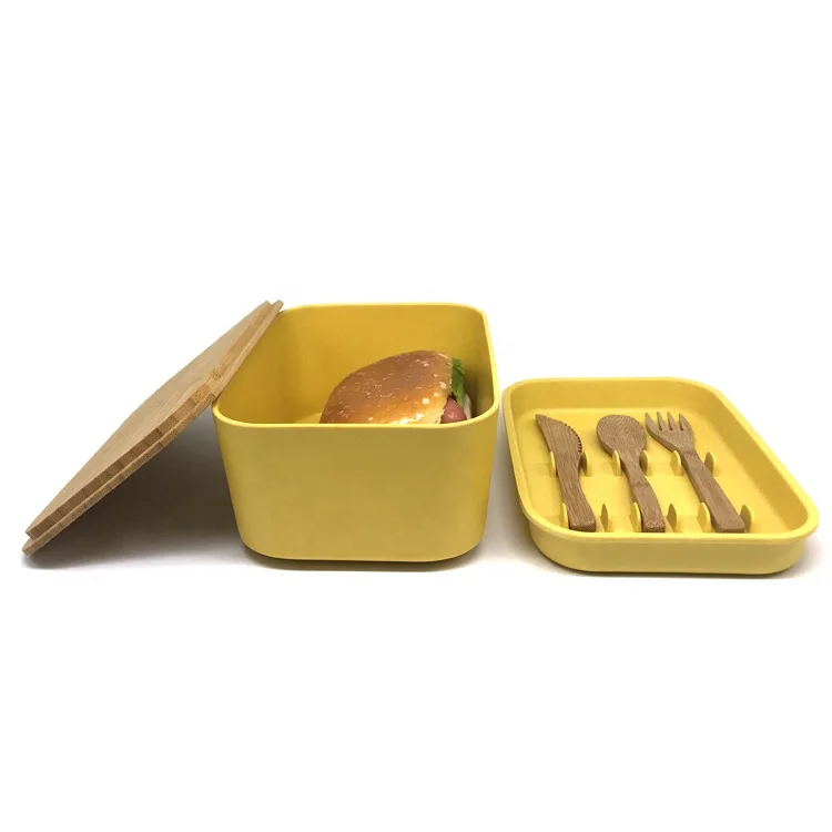 

Leak Proof Lunch Boxes 2021 Trending Bamboo Lunch Box for Kids in Color, Yellow