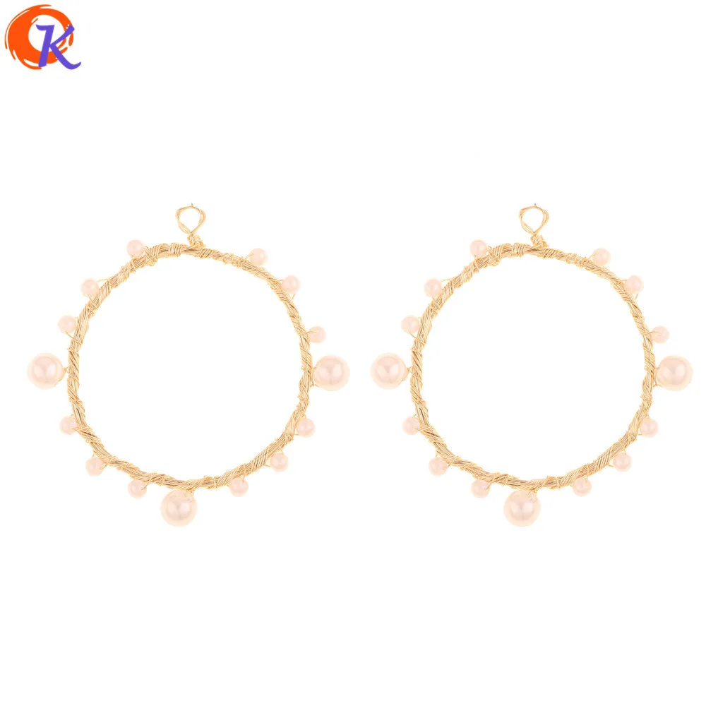 

Jewelry Accessories Cordial Design 10Pcs 51*53MM Jewelry Accessories DIY Making Hand Made Imitation Pearl Genuine Gold Plating