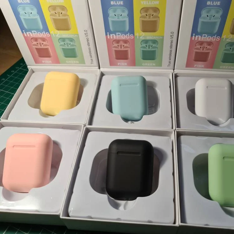 

Free sample earphone inpods12 charging box hot seller wireless in-ear headphones stereo wholesale earphones