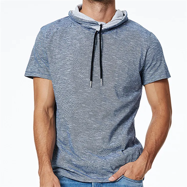 

Latest summer cotton China Wholesale short sleeve hoodie men