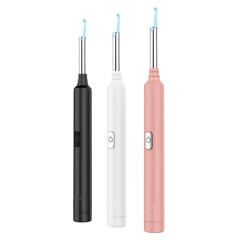 

portable ear wax removal endoscope wireless ear cleaner otoscope earwax remover with camare, Black/white/pink