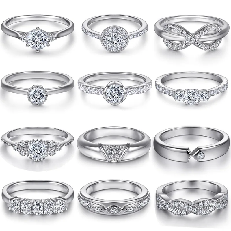 

Silver Ring Women Jewelry 925 Rhdouim Plated Non Fade Zircon Engagement Ring 925 Design Original Wedding Rings