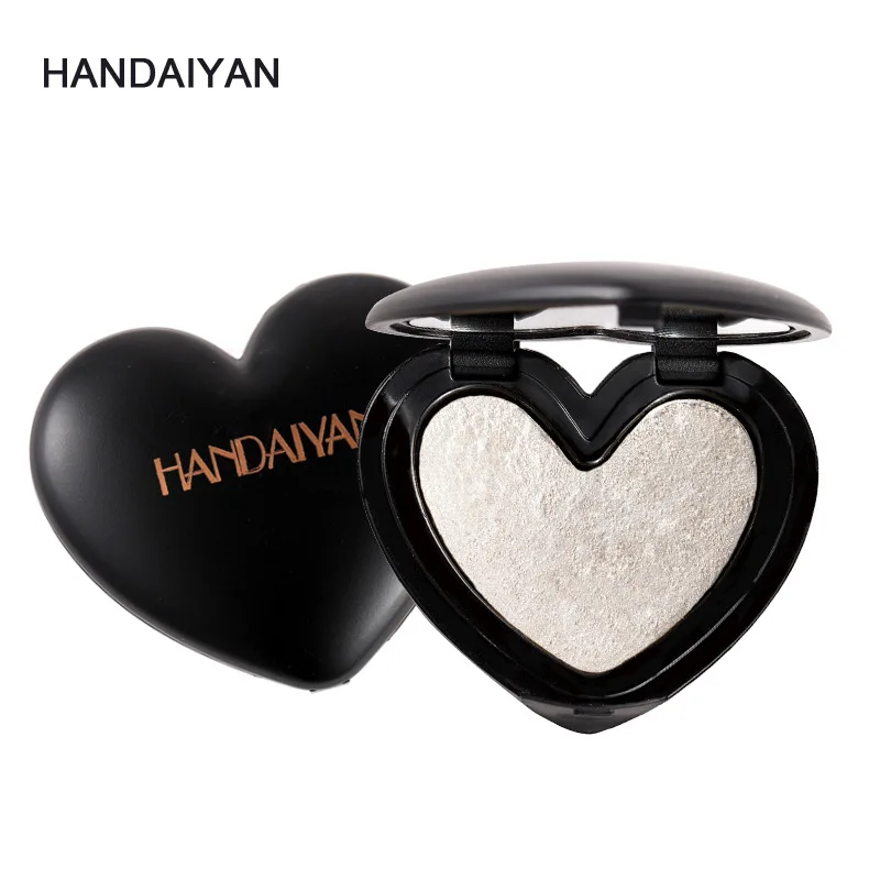 

OMG handaiyan low moq private label single glitter heart shape gold makeup eye shadow body loose powder highlighter palette