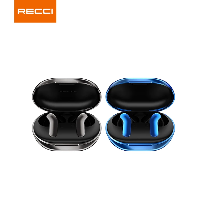 

Recci rep-w18 hands free sport wireless headset earbuds headphone earphones noise cancelling for android phone iPhone, Huawei, Black