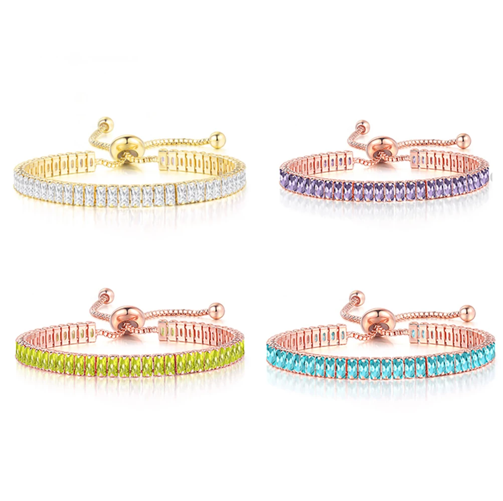 

Pulseras Tenis Fashion Jewelry Adjustable Tennis Cubic Zirconia Diamond Bracelet Women