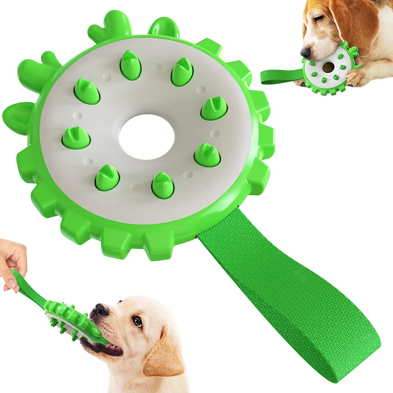 

Wholesale Nylon Rubber Pet Tooth Brush Toy Ring Squeaky Tough Dog Chew Toothbrush Teeth Teething Cleaning Toys For Dog