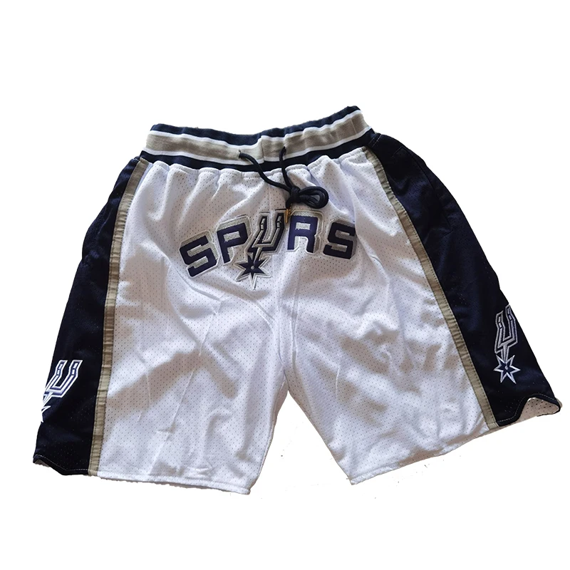 

New Style Embroidered Basketball Shorts For Men Just Don Pockets Mesh Quick Dry Basketball Shorts Outdoor Sports Clothing