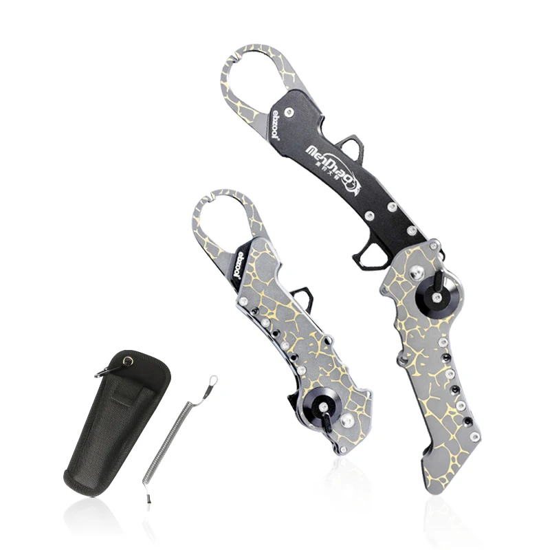 

RTS Fishing Equipment Accessories Aluminum Foldable Fish Grip with Sheath Lanyard Foldable Aluminum Fish Grip