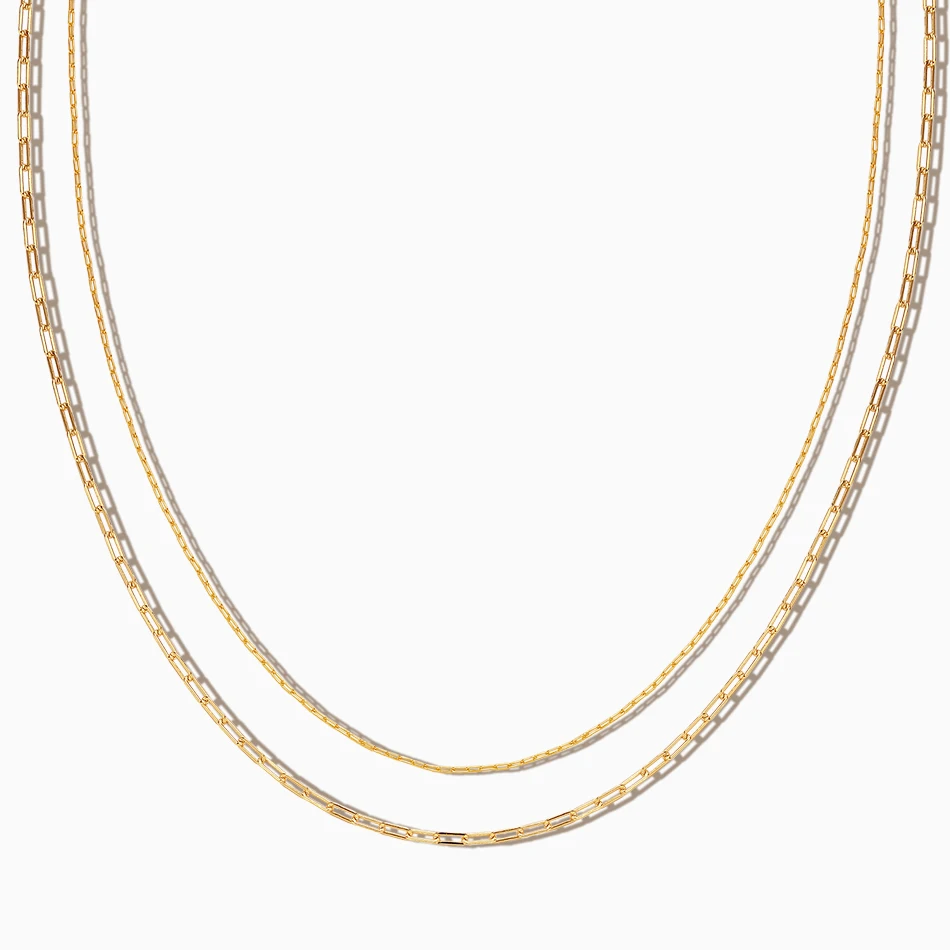 

wholesale gold jewelry 925 sterling silver jewelry set 18k gold plated double chain necklace for women