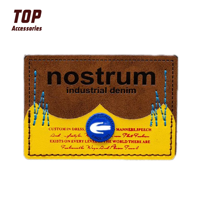 

High Quality Custom Jeans Pu Leather Patches and Tags for Clothing