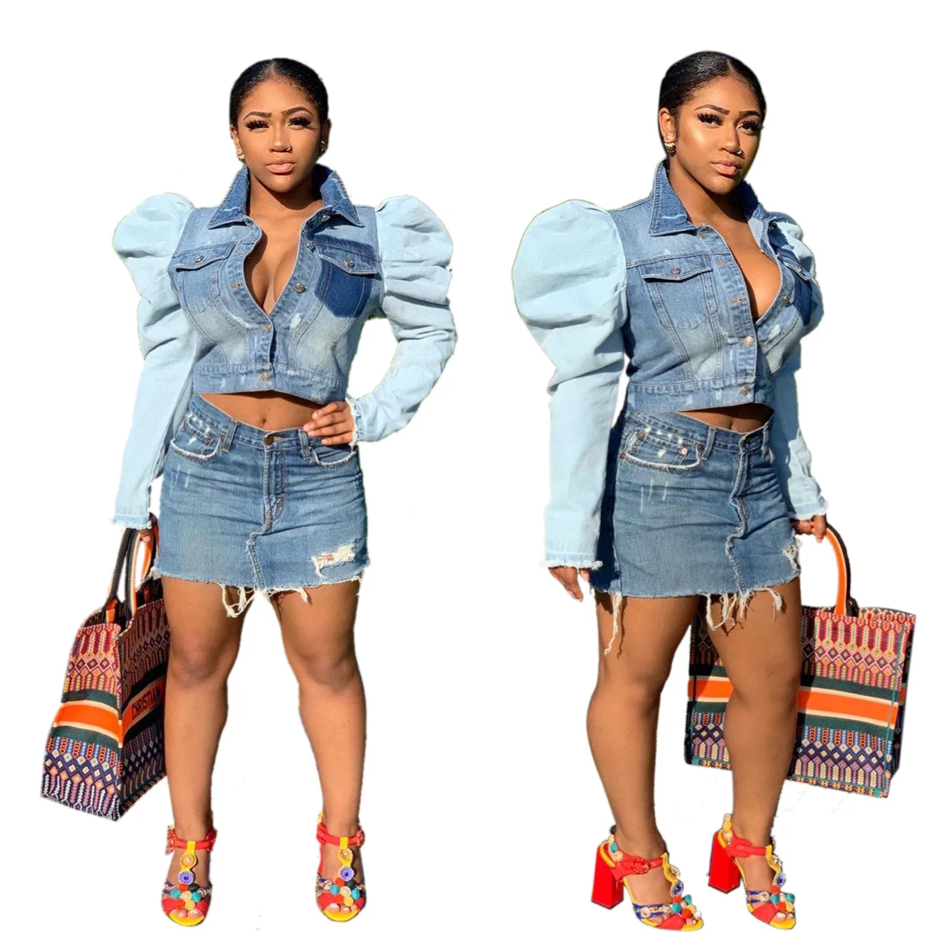 

2020 Hot Sale Women's Street Trend Rivet denim Short Coat