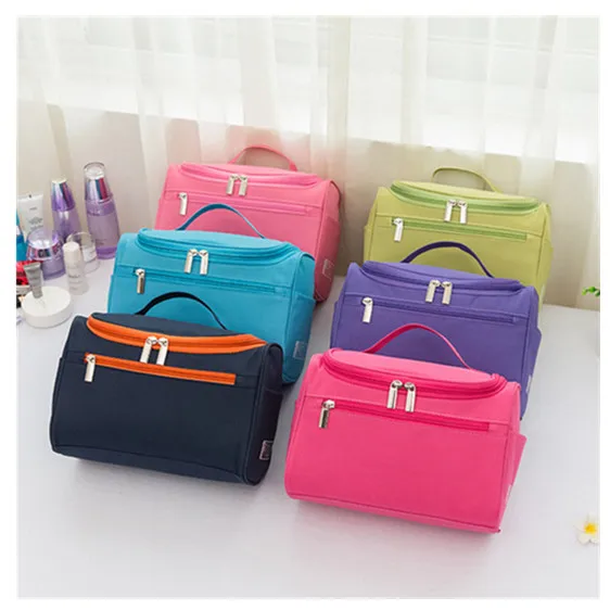 

Waterproof Large Capacity Portable Travel Women Hanging Tote Makeup Cosmetic Storage Bag for Trip Vacation, Purple, black, rose red, blue, green, pink, navy