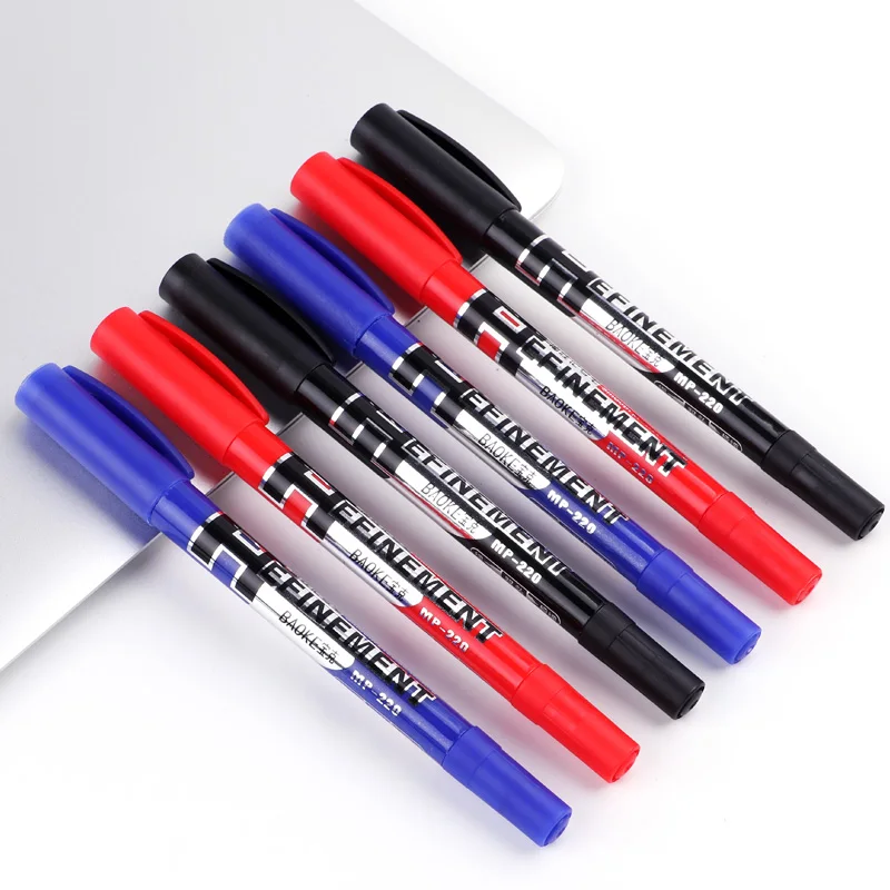 Double Sided Permanent Marker Red Color Pens Set Fine Tip Marker - Buy ...