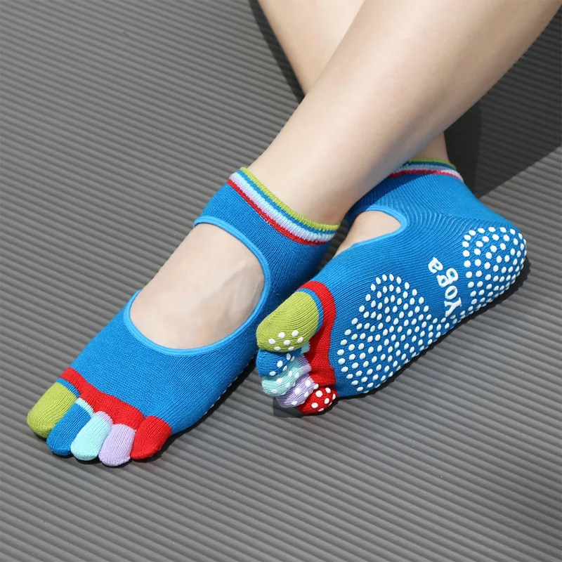 

HT-S Wholesale five finger Yoga socks ladies antiskid home cotton thickened massage fitness