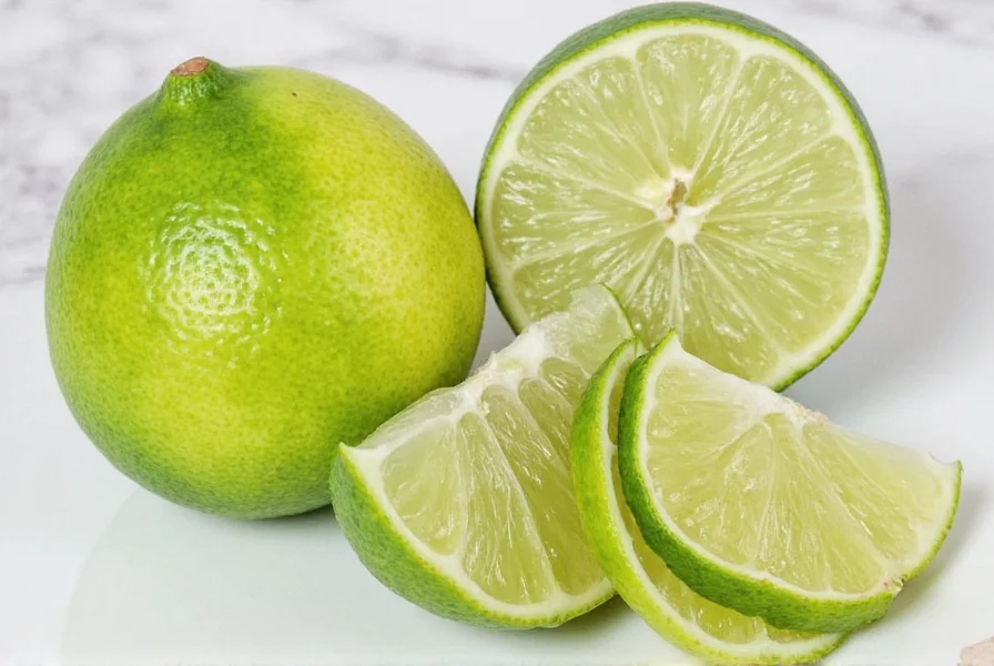 Black lime on a wooden table
