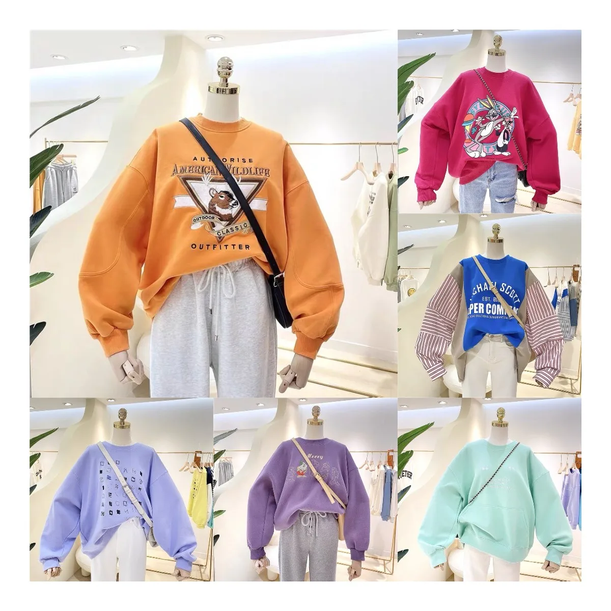 

2021 new wholesale casual round neck women's sweatshirt women's pullover