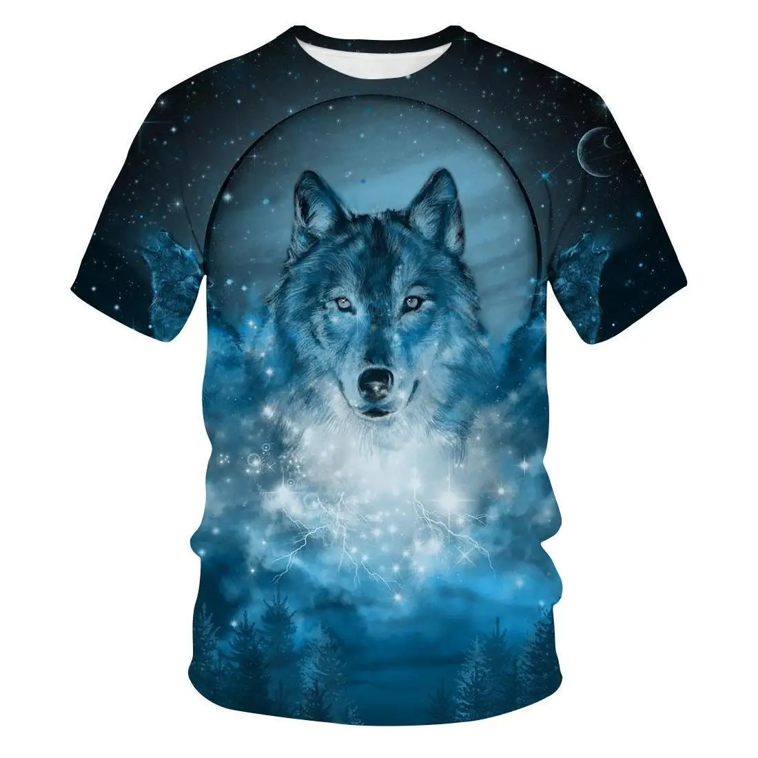 

Summer Men's T-shirt 3D Digital Print T-shirt Werewolf Cartoon Short Sleeve