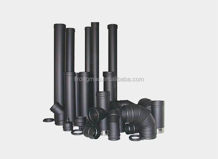 Pellet Stove / Fireplace Black Powder Coated Chimney Flue Vent Pipe