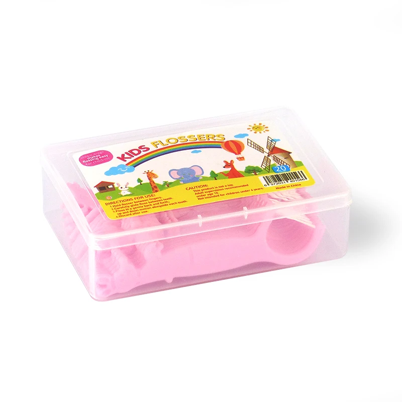 

BPA Free Colored Animal Shape Biodegradable Daily Flossers Child Dental Floss Pick For Kids, Customized color