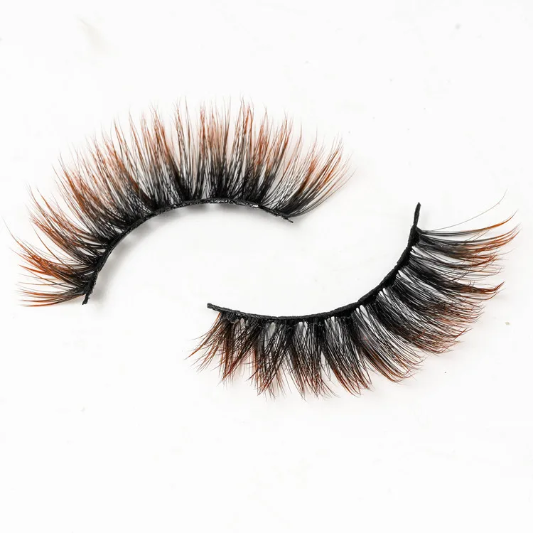 

3D color artificial mink false eyelashes eyelash mink 100%natural super fluffy mink eyelashes