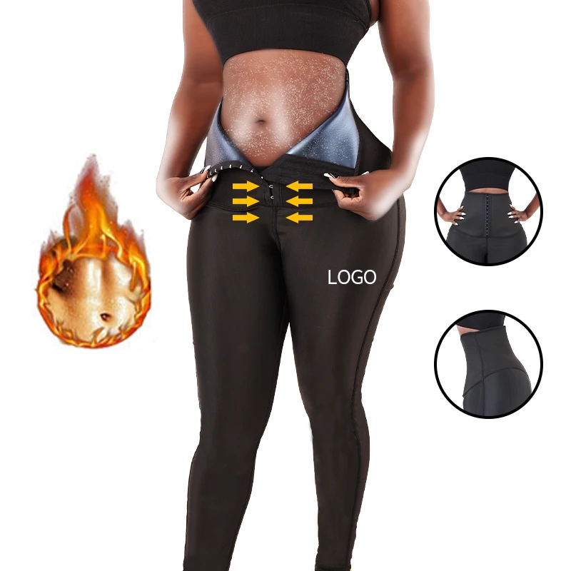 

Custom Logo Neoprene Sauna Sweat Effect Pants Fat Burning Waist Trainer Corset shapewear legging Fitness High Waist Yoga Pants