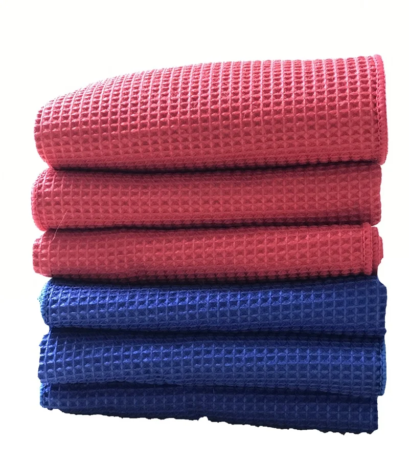 

New Fashion Home Cleaning Waffle Quick Drying Double Side Microfiber Towel Cloth