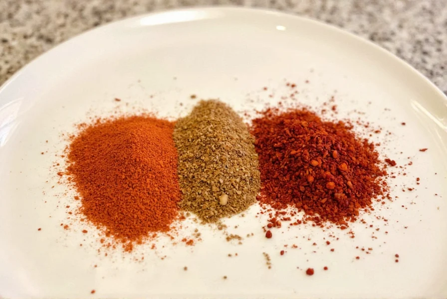 Close-up of chili flakes on a wooden spoon
