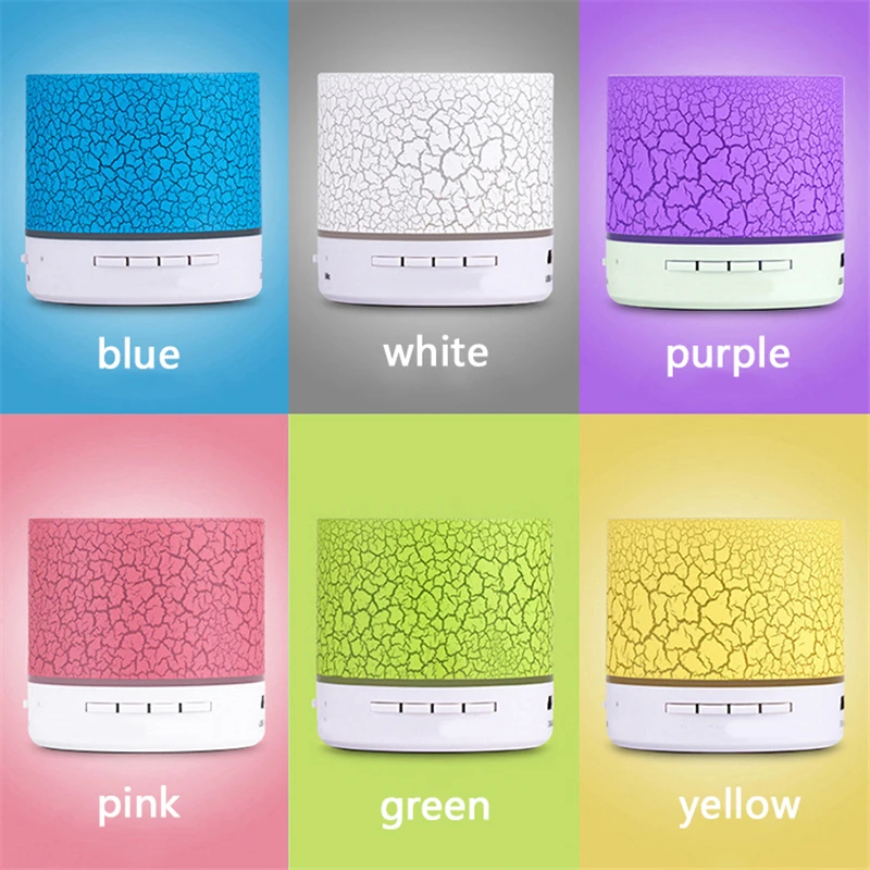 

2021 new wholesale Cheap Wireless Speaker With Radio Colorful Blue Tooth Speaker With Led Light Tf Card Reader, Black,white,blue ,green,pink,purple
